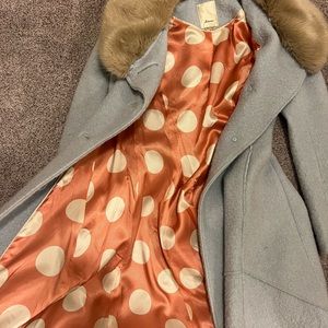 Anthropologie baby blue long coat